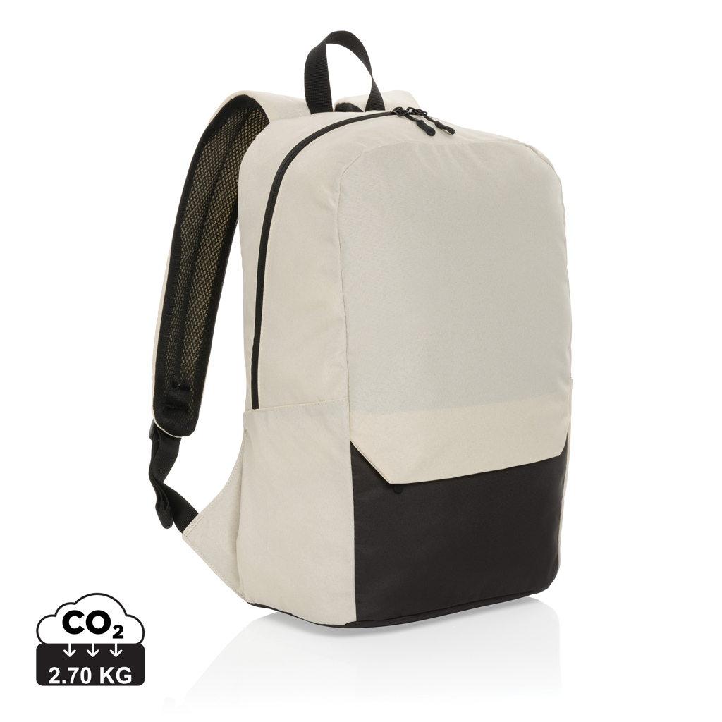 Sac à dos personnalisable ordinateur 15.6'' en rPET Kazu Blanc cassé